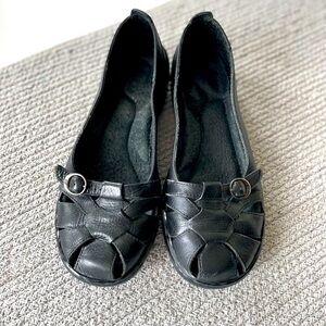 Born Black Strappy Ballet Flats Padded Insole Size 6